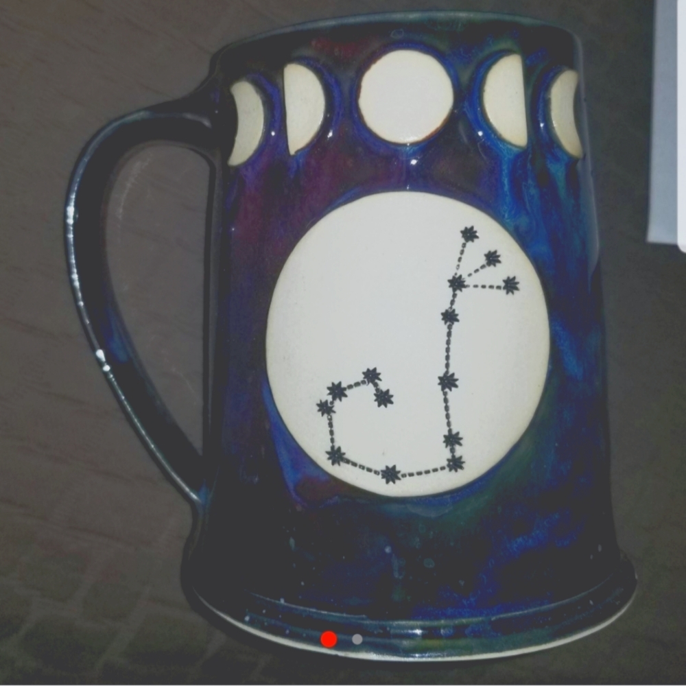 BN Dirtworks Ceramics OOAK Zodiac Galaxy Moon Phase Mug
